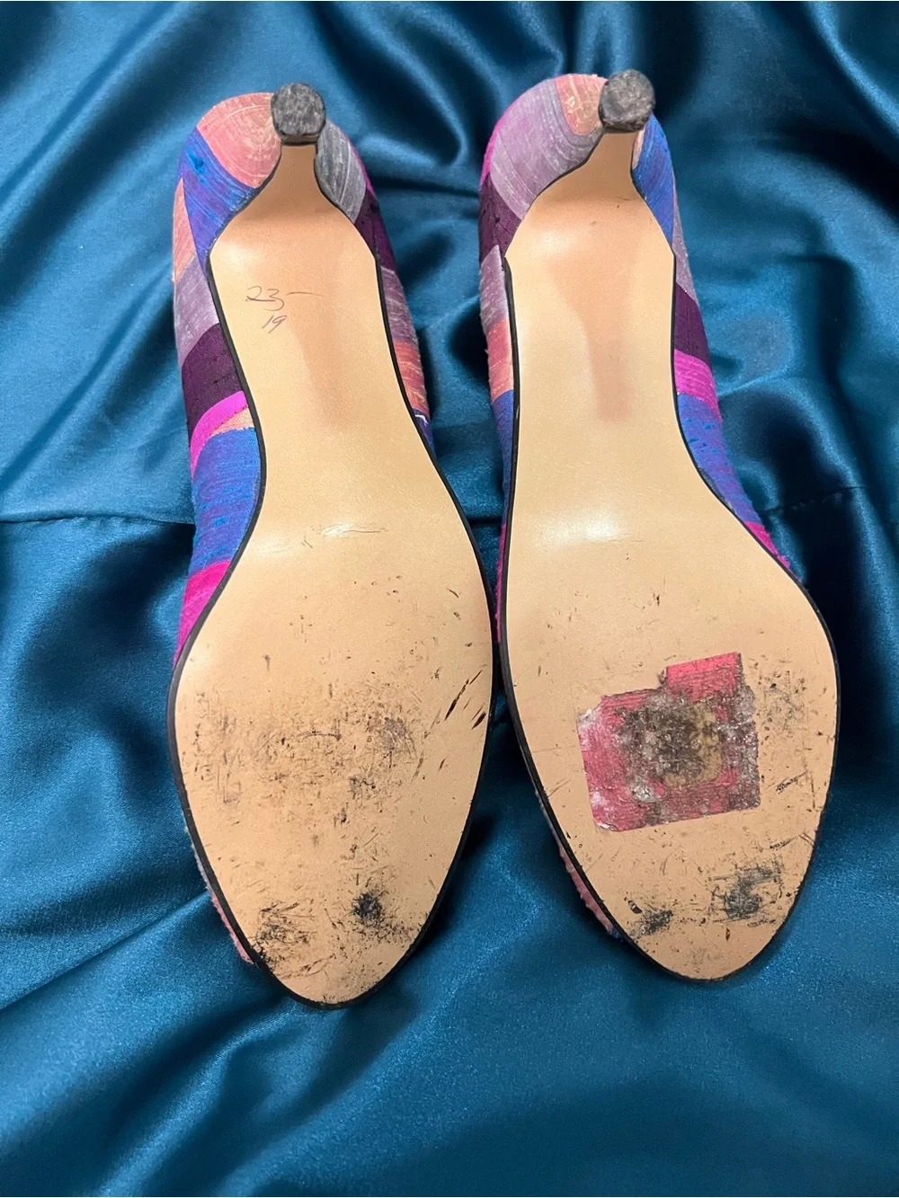 First Lady 10 N Beautiful raw silk material in peep Toe Heels in Pink & Purple